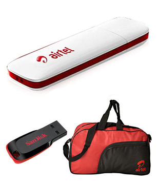 Airtel 3G Data Card + 4GB Sandisk Pendrive + Bag @Rs.899[Postpaid]