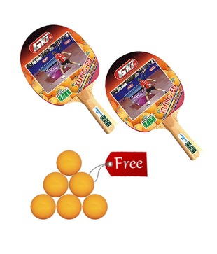 2 GKI Kung Fu Table Tennis Racket +  6 Table Tennis Ball Shield 40mm  Seamless FREE