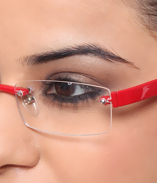 Zion Funky Red Rimless Eyewear