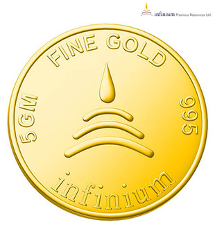 Infinium 24kt 5g 999 Purity ASSAY Certified Flower Gold Coin