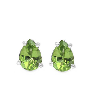 Johareez Peridot, Amethyst & Topaz Silver Earrings Combo
