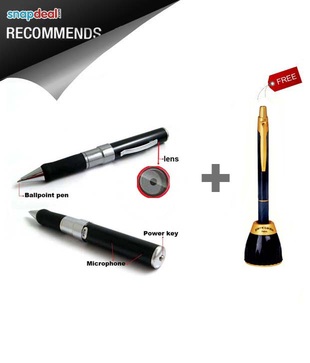Ball Pen with High Quality Video Camera + Built-in 4GB USB Pen Drive + Free 6th Sense Gold Pen